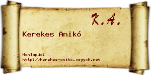 Kerekes Anikó névjegykártya